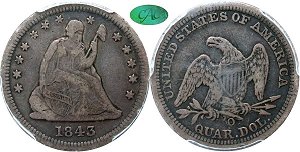 GFRC Open Set Registry - Tenafly 1843 Seated  25C