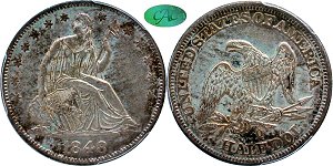 GFRC Open Set Registry - Greene 1848 Seated  50C