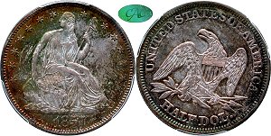 GFRC Open Set Registry - Pikes Peak 1857 Seated  50C