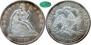 GFRC Open Set Registry - Seated Appalachians Halves 1869 Seated  50C