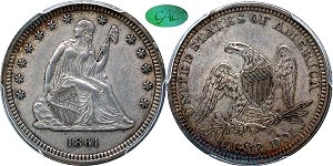 GFRC Open Set Registry - Pikes Peak 1861 Seated  25C