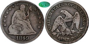 GFRC Open Set Registry - Iowa Collection III 1849 Seated  25C