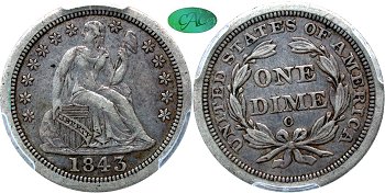 GFRC Open Set Registry - Dale Miller 1843 Seated  10C