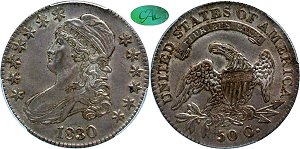 GFRC Open Set Registry - nacnud 1830 Capped Bust  50C