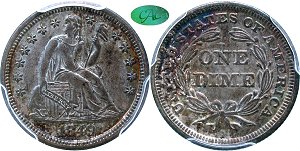 GFRC Open Set Registry - Newtown 1849 Seated  10C