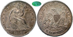 GFRC Open Set Registry - TGM 1858 Seated  50C