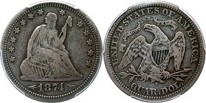 GFRC Open Set Registry - John Okerson 1874 Seated With Arrows 25C