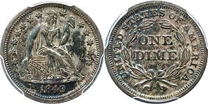 GFRC Open Set Registry - Semikey 1849 Seated  10C