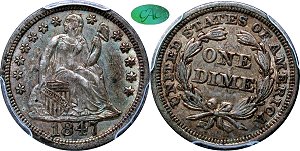GFRC Open Set Registry - Tenafly 1847 Seated  10C