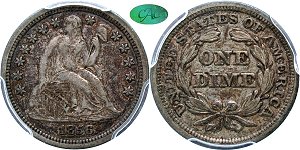 GFRC Open Set Registry - Dale Miller 1856 Seated Sm Date 10C