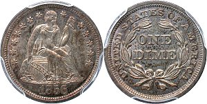 GFRC Open Set Registry - Coulombe Family 1856 Seated Lg Date 10C