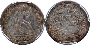 GFRC Open Set Registry - Semikey 1843 Seated  10C