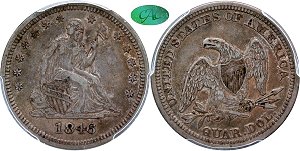 GFRC Open Set Registry - Iowa Collection III 1846 Seated  25C