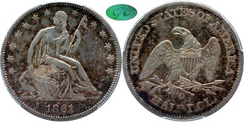 GFRC Open Set Registry - Civil War 1861 Seated Louisiana 50C