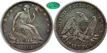 GFRC Open Set Registry - Civil War 1861 Seated CSA 50C