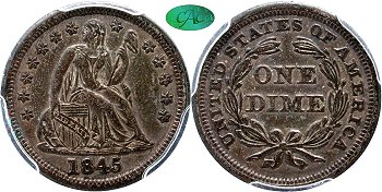 GFRC Open Set Registry - Tenafly 1845 Seated  10C