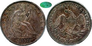 GFRC Open Set Registry - Herms Halves 1858 Seated  50C