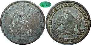 GFRC Open Set Registry - Seated Appalachians Halves 1845 Seated  50C