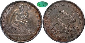GFRC Open Set Registry - Seal Beach 1849 Seated  50C