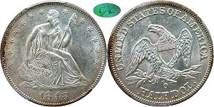 GFRC Open Set Registry - Oregon Beaver 1848 Seated  50C