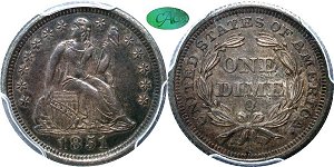 GFRC Open Set Registry - Tenafly 1851 Seated  10C