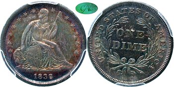 GFRC Open Set Registry - Coulombe Family 1838 Seated  10C