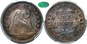 GFRC Open Set Registry - Tenafly 1849 Seated  10C