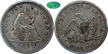 GFRC Open Set Registry - Iowa 1850 Seated  25C
