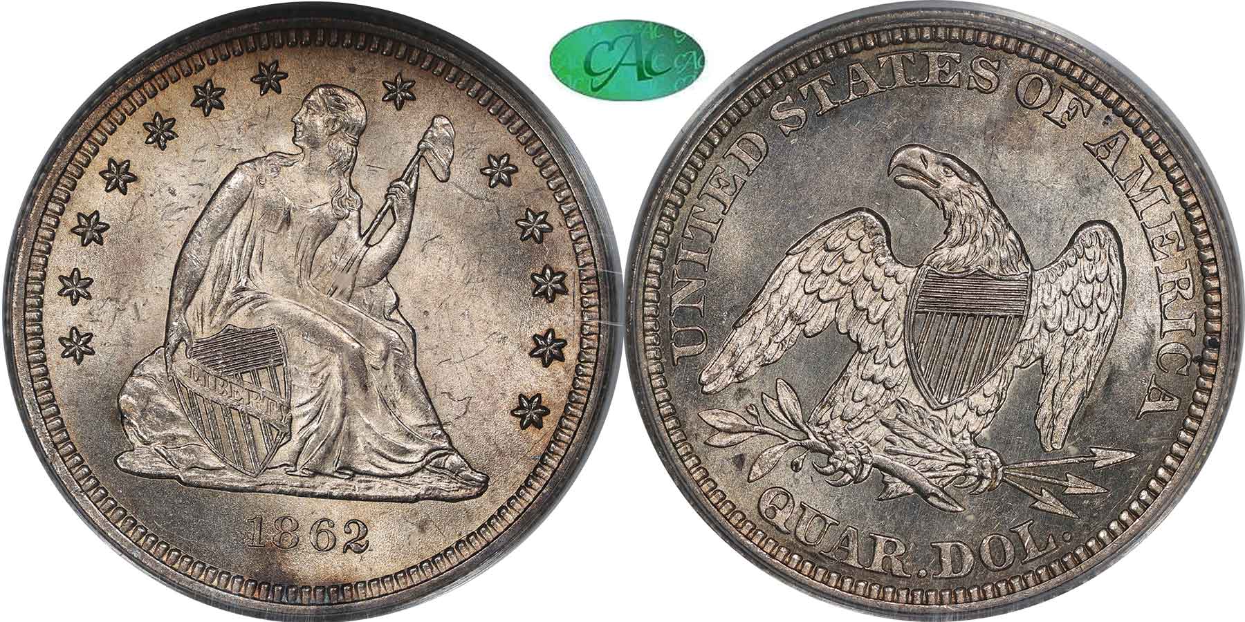 GFRC Open Set Registry - MIKE VERHULST 1862 Seated  25C
