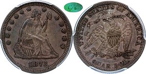 GFRC Open Set Registry - Iowa Collection III 1873 Seated No Arrows 25C