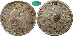 GFRC Open Set Registry - Iowa 1857 Seated  25C