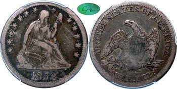GFRC Open Set Registry - Tenafly 1852 Seated  25C