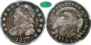 GFRC Open Set Registry - Seated Dollar Short Set 1827 Capped Bust  10C