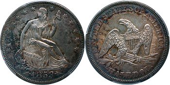 GFRC Open Set Registry - nacnud 1853 Seated Arrows and Rays 50C