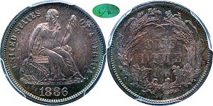 GFRC Open Set Registry - Newtown 1886 Seated  10C