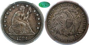 GFRC Open Set Registry - Tenafly 1884 Seated  25C
