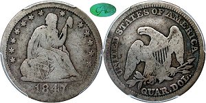 GFRC Open Set Registry - Tenafly 1847 Seated  25C