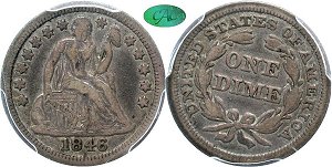 GFRC Open Set Registry - Coulombe Family 1846 Seated  10C