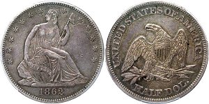 GFRC Open Set Registry - Everyman Set 1862 Seated  50C