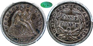 GFRC Open Set Registry - Newtown 1850 Seated  10C