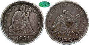 GFRC Open Set Registry - Tenafly 1851 Seated  25C