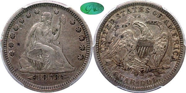 GFRC Open Set Registry - Tenafly 1873 Seated With Arrows 25C