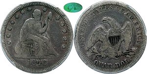 GFRC Open Set Registry - John Okerson 1846 Seated  25C