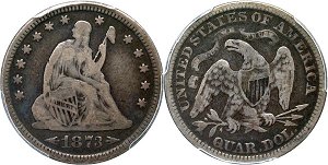 GFRC Open Set Registry - John Okerson 1873 Seated With Arrows 25C