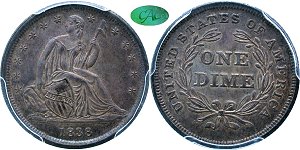 GFRC Open Set Registry - JF 1838 Seated Sm Stars 10C