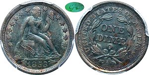 GFRC Open Set Registry - Dallas 1853 Seated With Arrows 10C