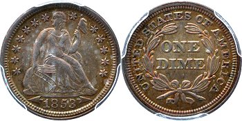 GFRC Open Set Registry - nacnud 1853-1855 Seated With Arrows 10C