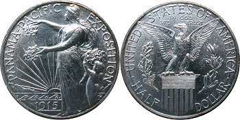 GFRC Open Set Registry - nacnud 1915 Early Commemorative Pan-Pacific 50C