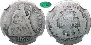 GFRC Open Set Registry - Sacandaga 1872 Seated  10C