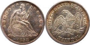 GFRC Open Set Registry - Civil War 1858 Seated  50C